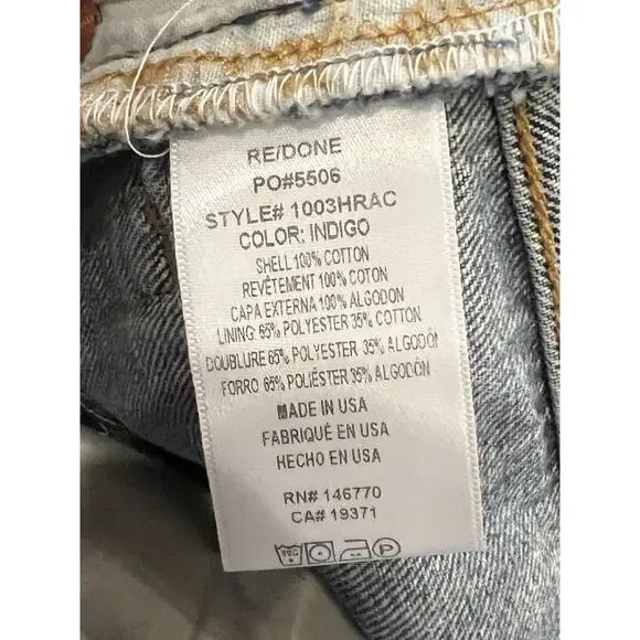 Re/Done Womens Blue Levi's High Rise Ankle Crop Size 30 NWT $395 - Picture 7 of 10
